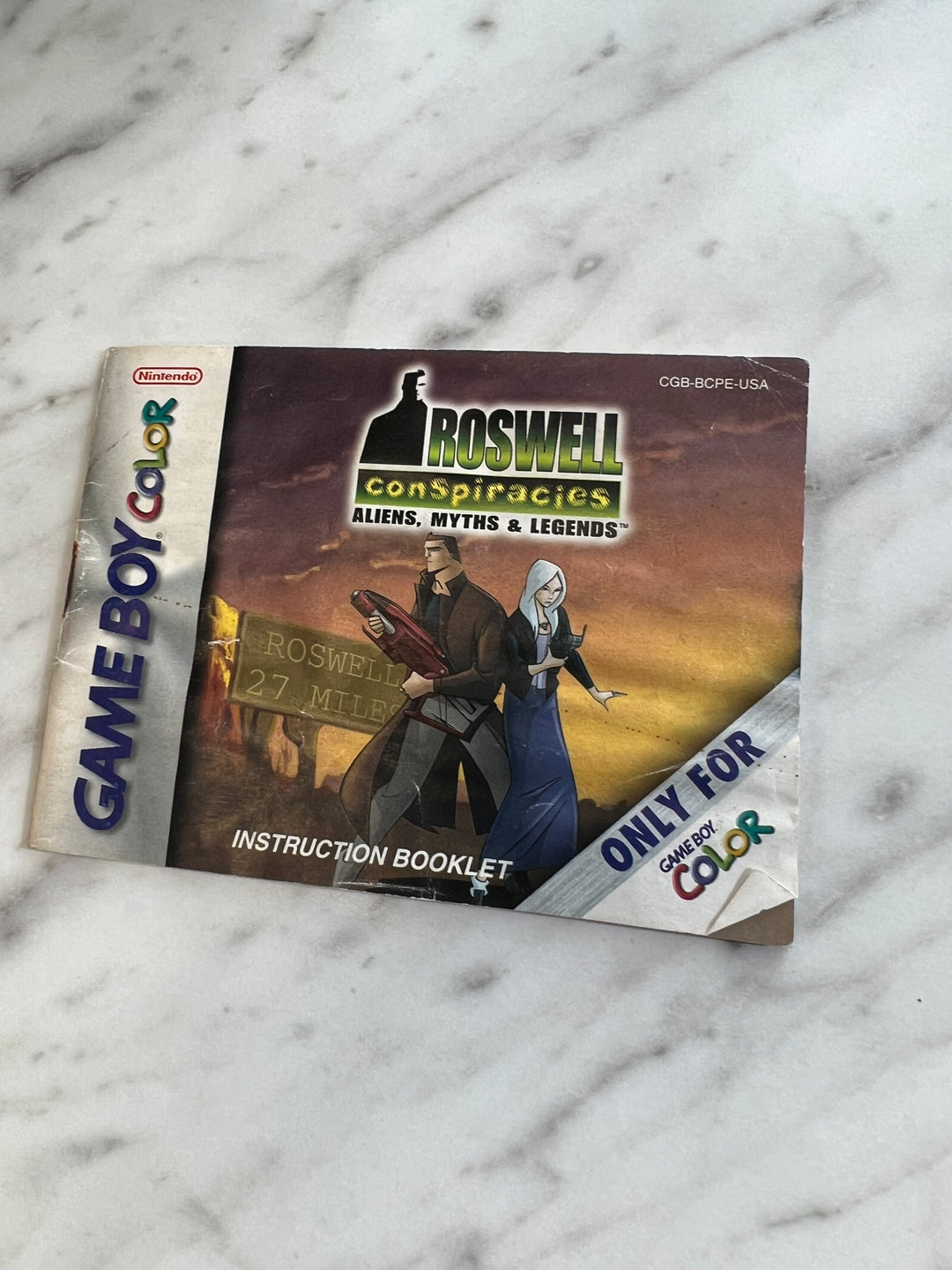 Roswell Conspiracies for Gameboy Color Water Damaged Manual ONLY No Game    MP91124