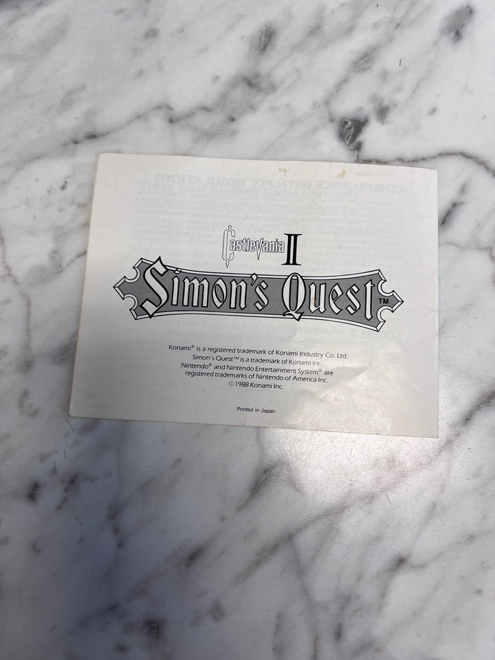 Castlevania II Simon's Quest Nintendo NES MANUAL ONLY  MO92425