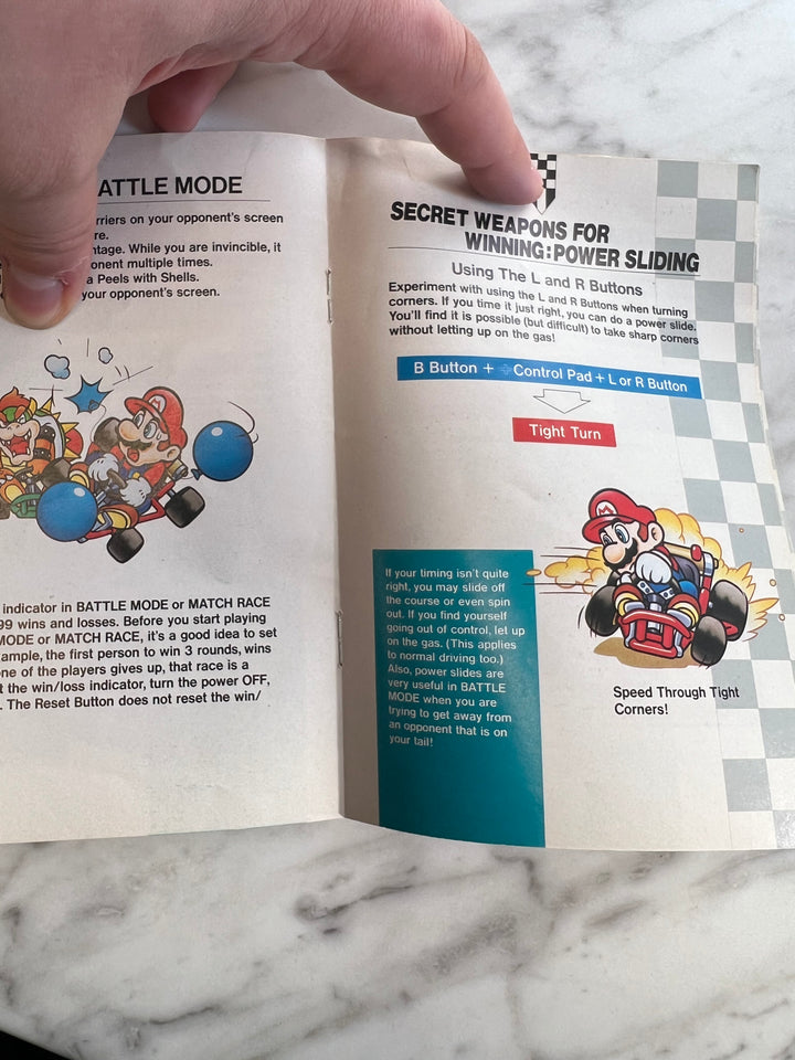 Super Mario Kart for SNES Super Nintendo Manual ONLY No Game    MP91124