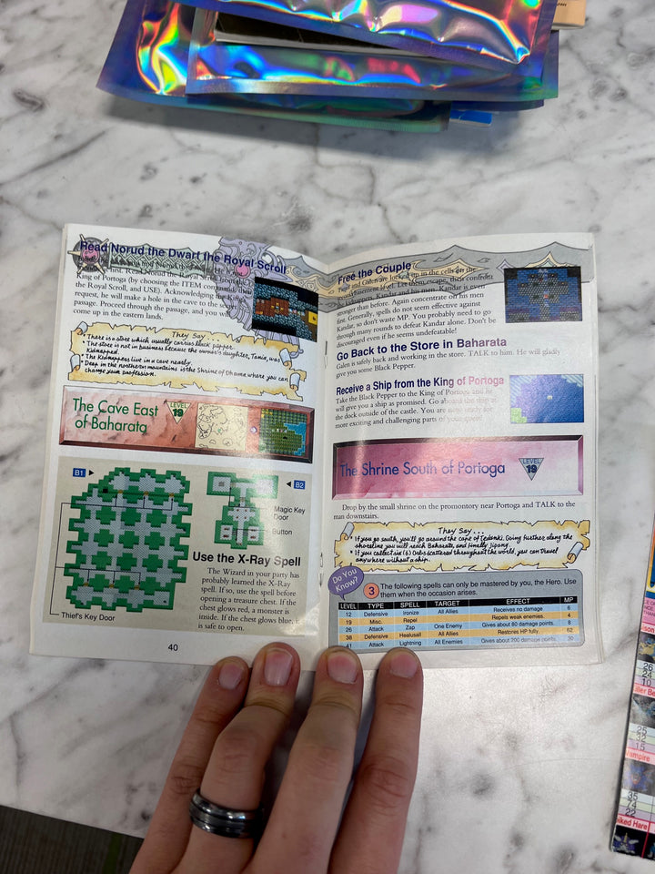 Dragon Warrior III Nintendo NES Explorer's Handbook & TORN map ONLY  MO92425