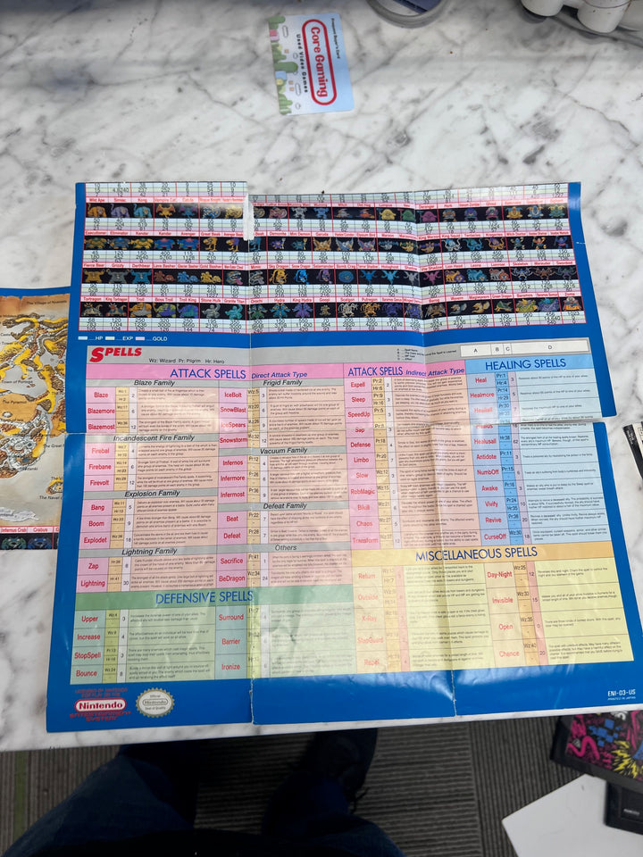 Dragon Warrior III Nintendo NES Explorer's Handbook & TORN map ONLY  MO92425