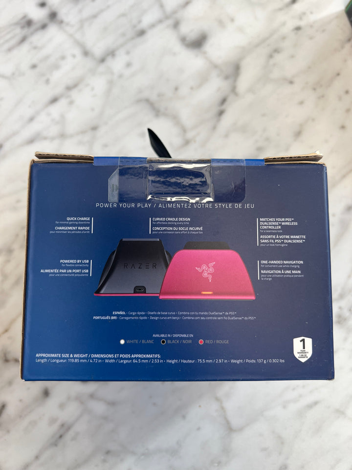 Razer Quick Charging Stand for PS5 Playstation 5 Dual Sense Controller Red  ACC91124