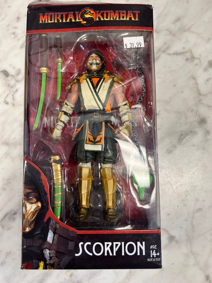 McFarlane Toys: Mortal Kombat - Scorpion 7" Action Figure In Box Damaged Box U4425