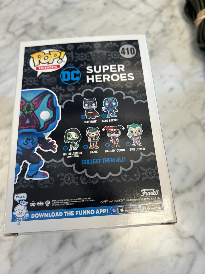 Funko Pop DC Super Heroes Blue Beetle #410 Glow GITD Gamestop