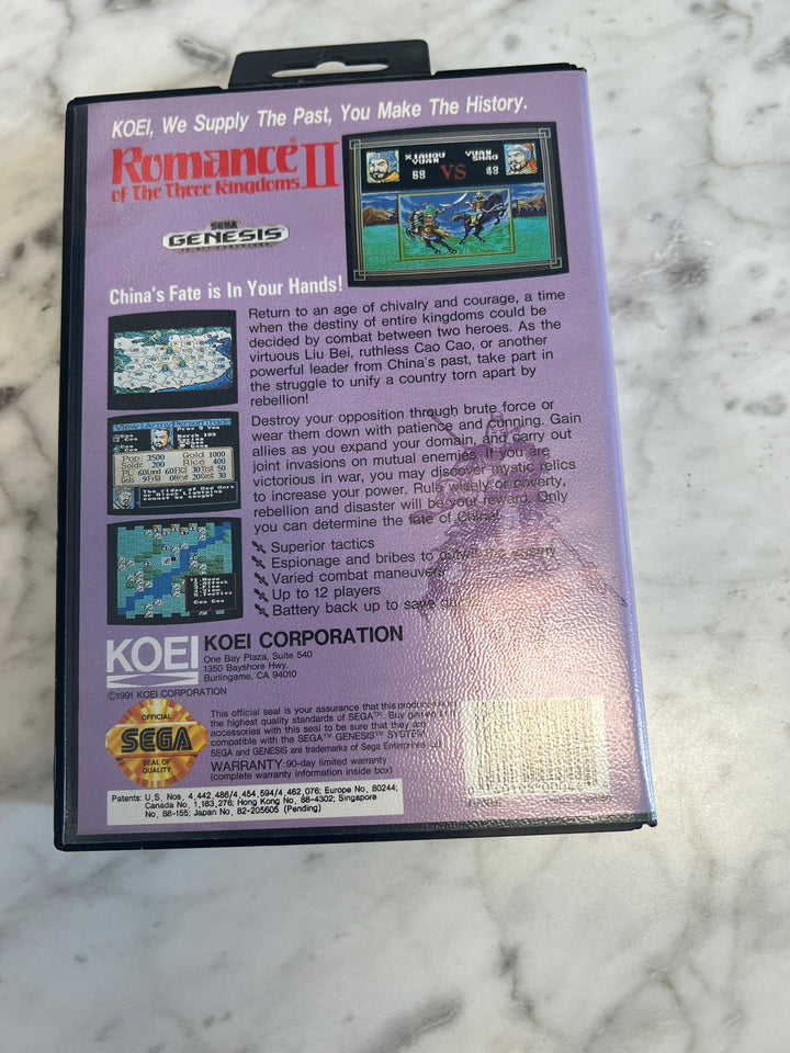 Romance of the Three Kingdoms II for Sega Genesis CASE ONLY CO91224