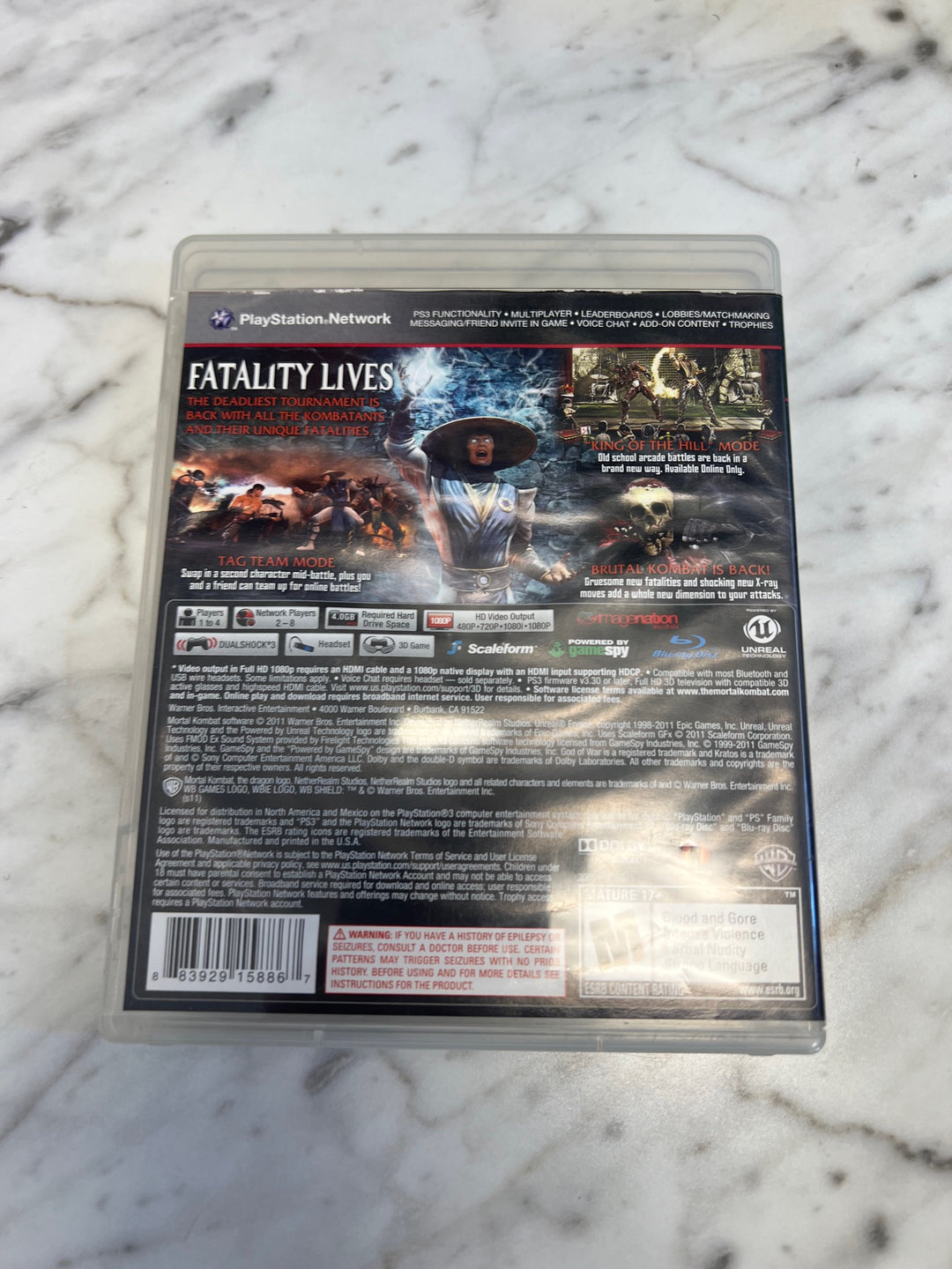 Mortal Kombat for PS3 Playstation 3 CASE AND MANUAL ONLY CO63025