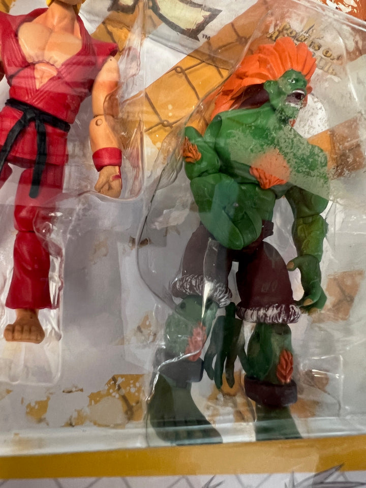 Jazwares Street Fighter Ken vs Blanka Figures New in box loose parts N4425