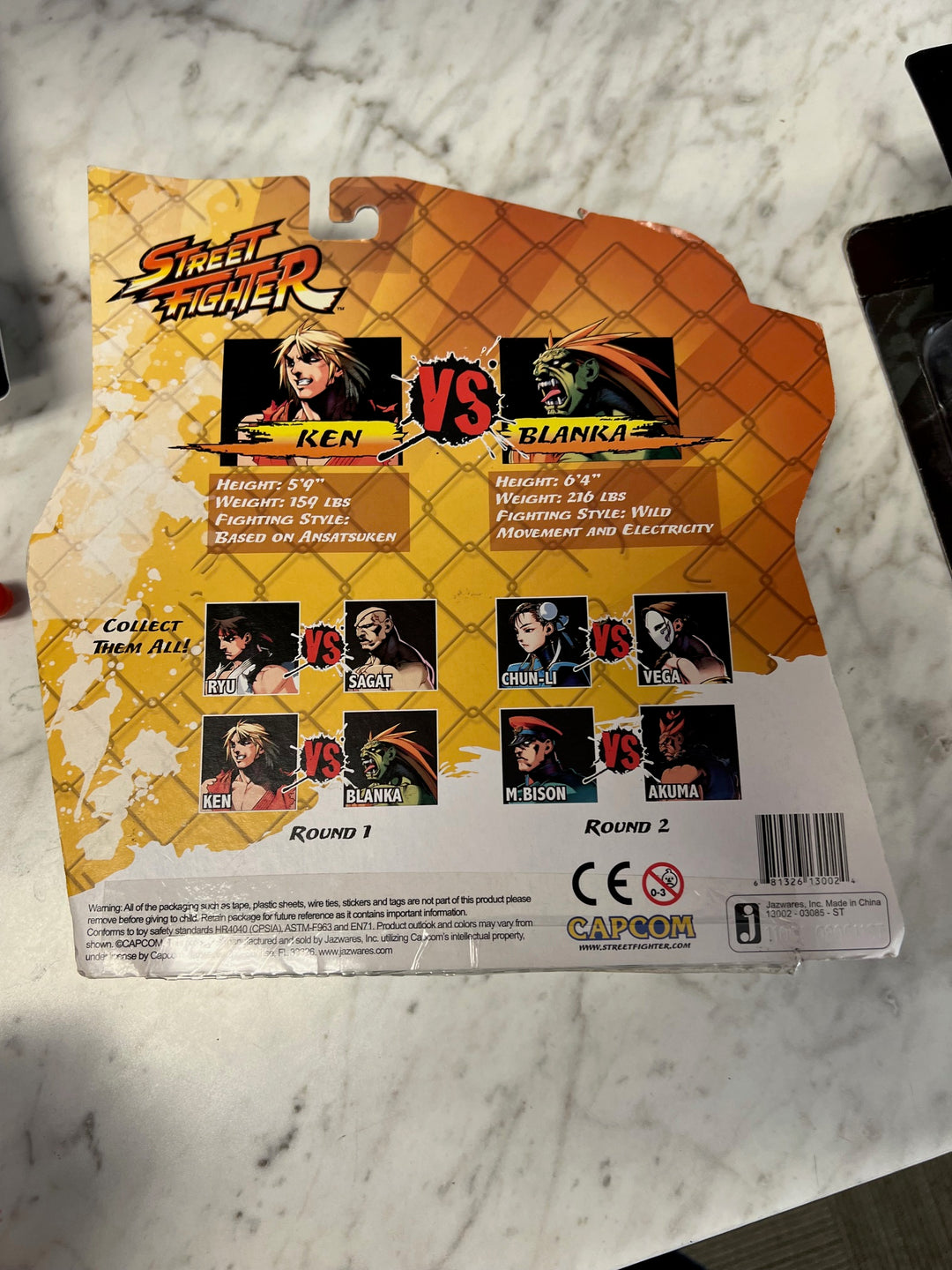 Jazwares Street Fighter Ken vs Blanka Figures New in box loose parts N4425