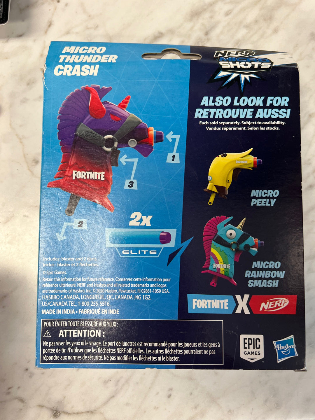 Hasbro Nerf x Fortnite THUNDER CRASH Micro Blaster Mini Dart Fun - Brand New N4425