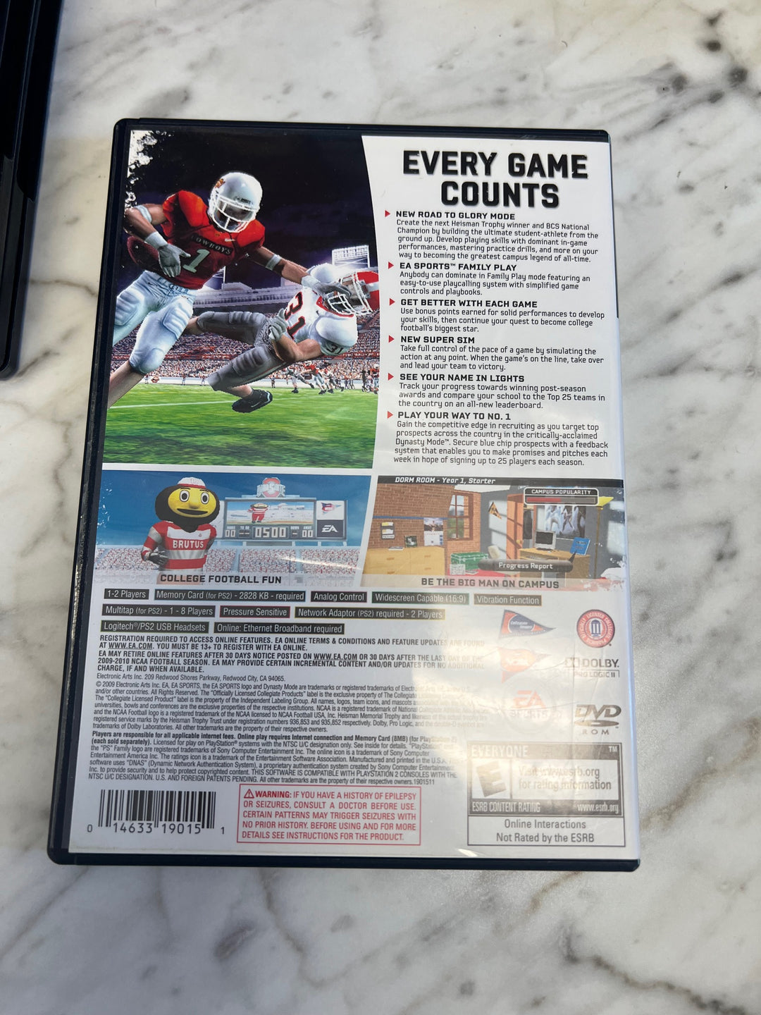 NCAA Football 10 PS2 Playstation 2 Case & Manual only CO63025