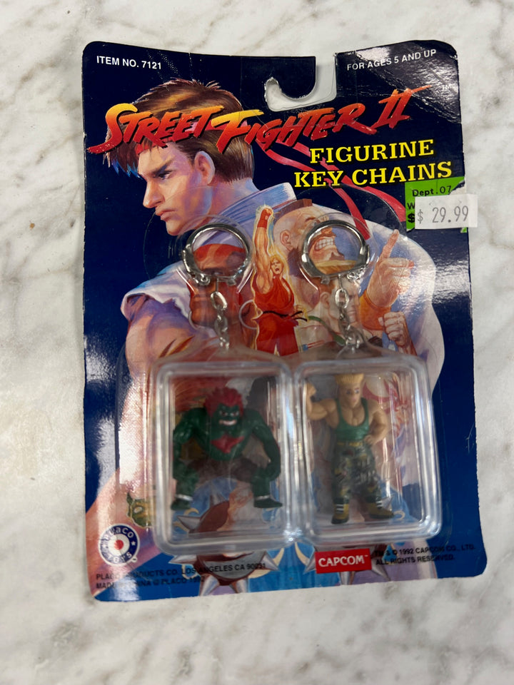 Street Fighter II Figure Keychains 2 Pack Brand New Factory Sealed Blanka & Guile N4425