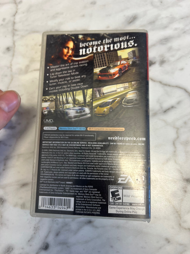 Need for Speed Most Wanted Playstation Portable PSP Case & Manual only CO63025