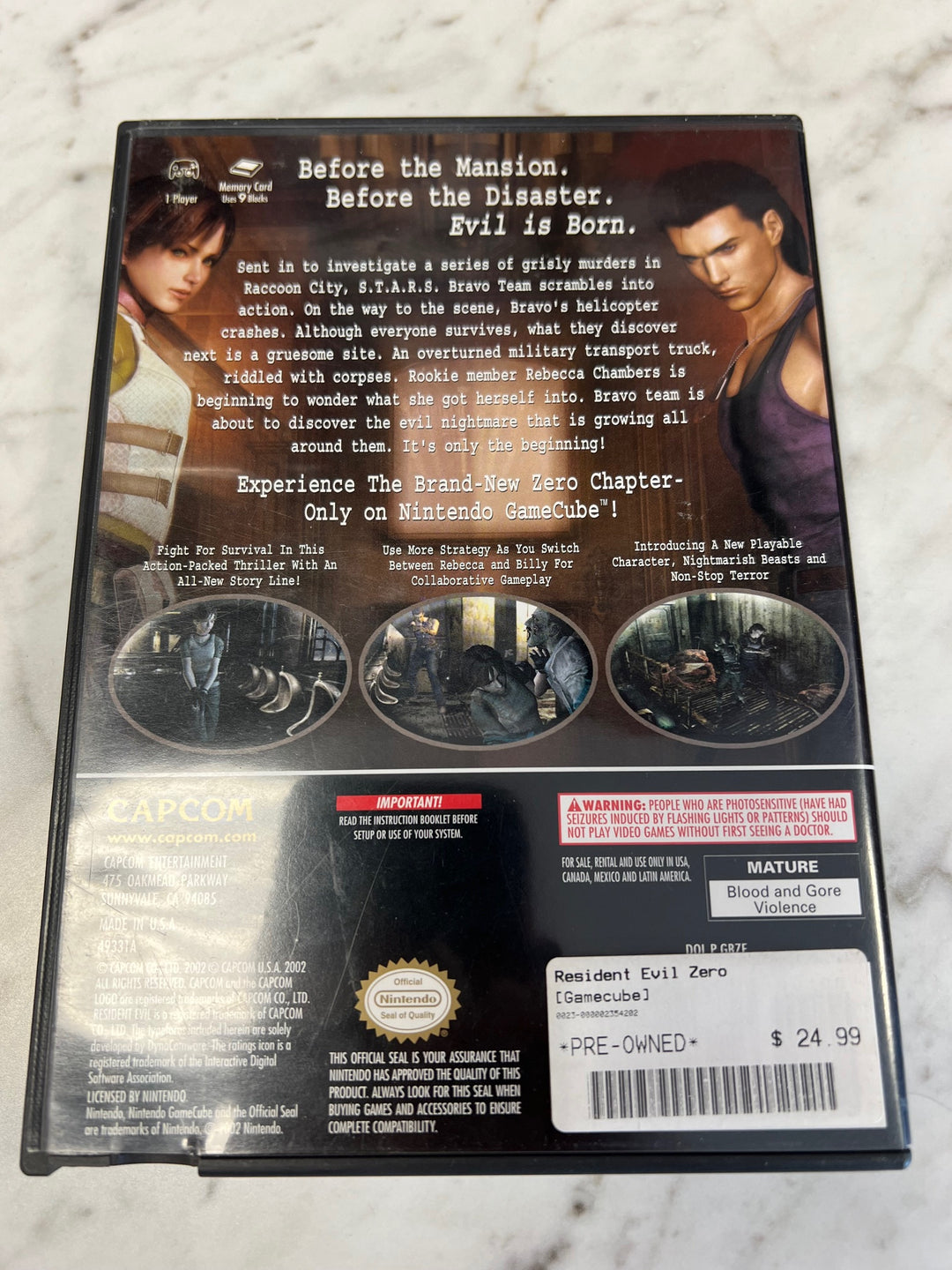 Resident Evil Zero for Nintendo Gamecube Disc 2 Only No Disc 1 DU62724
