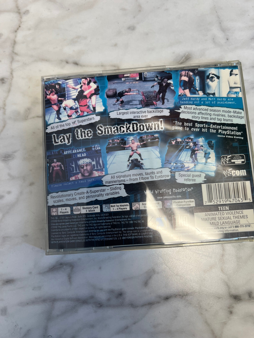 WWF Smackdown! Playstation Case & Manual only CO63025