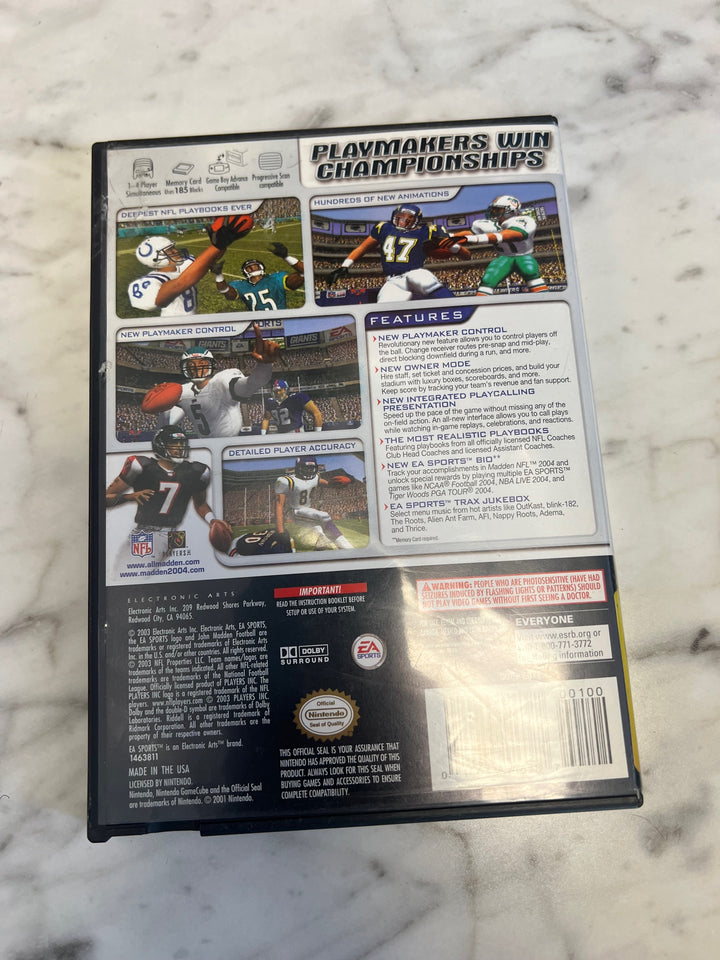 Madden 2004 Nintendo Gamecube Case & Manual Only CO63025