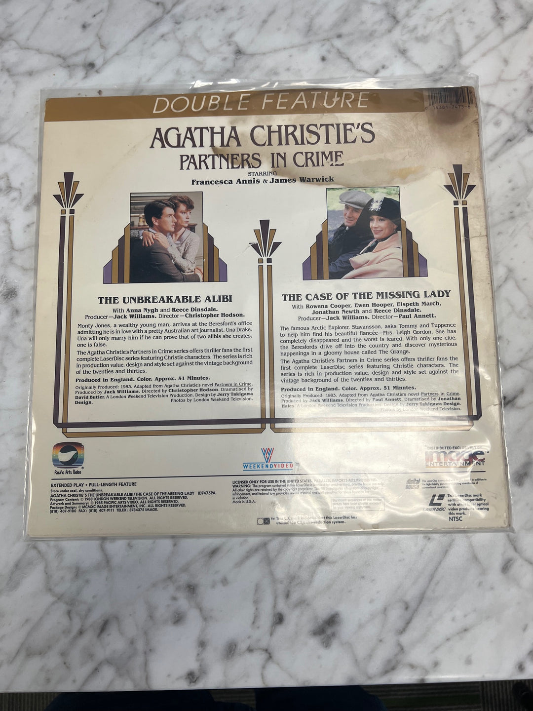 Agatha Christie's Partners in Time Laserdisc Movie    LD121624