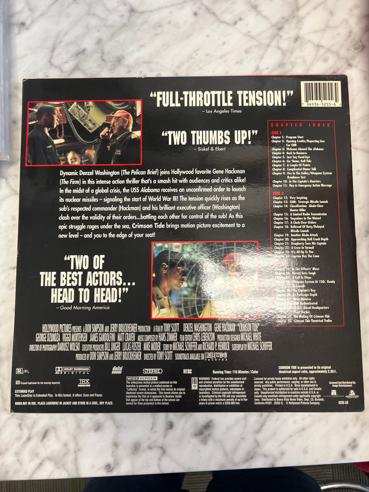 Crimson Tide Laserdisc Movie    LD121624