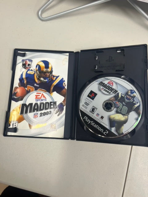 Madden NFL 2003 for Playstation 2 PS2 in case. Tested and Working.     DO63024