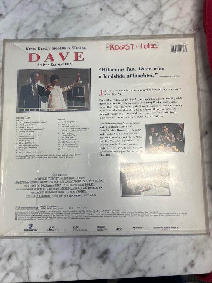 Dave (Kevin Kline) Laserdisc Movie    LD121624