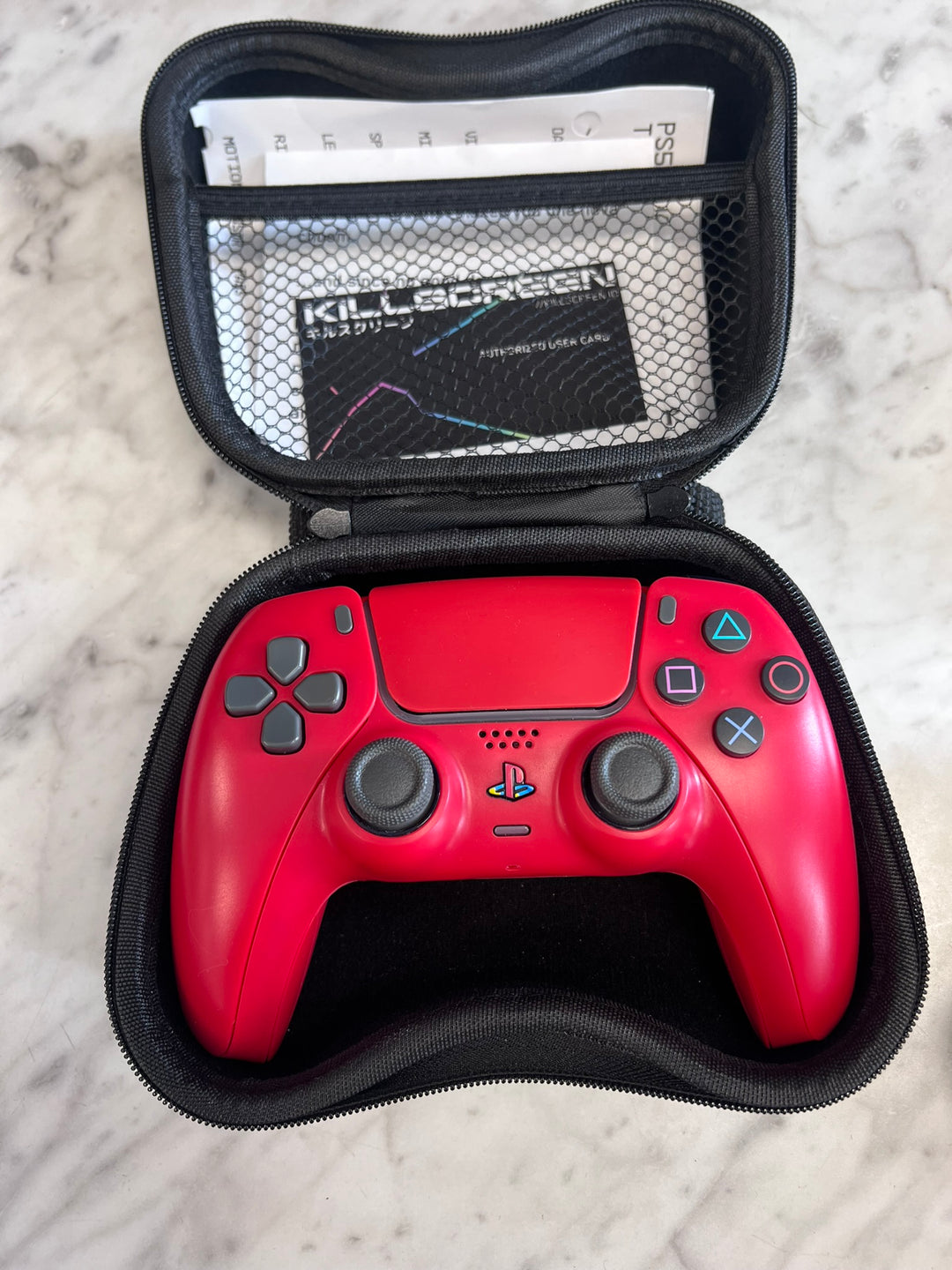 Killscreen Dual Sense Controller w/ case for PS5 Red UA11926