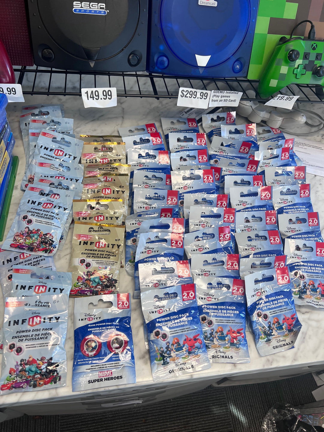 Lot of 55 Sealed Disney Infinity Power Disc Packs (Series 1, 2, Toys R Us, Rare, Originals) N92625