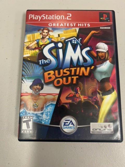 The Sims Bustin' Out for Playstation 2 PS2 in case. Tested and Working.     DO63024