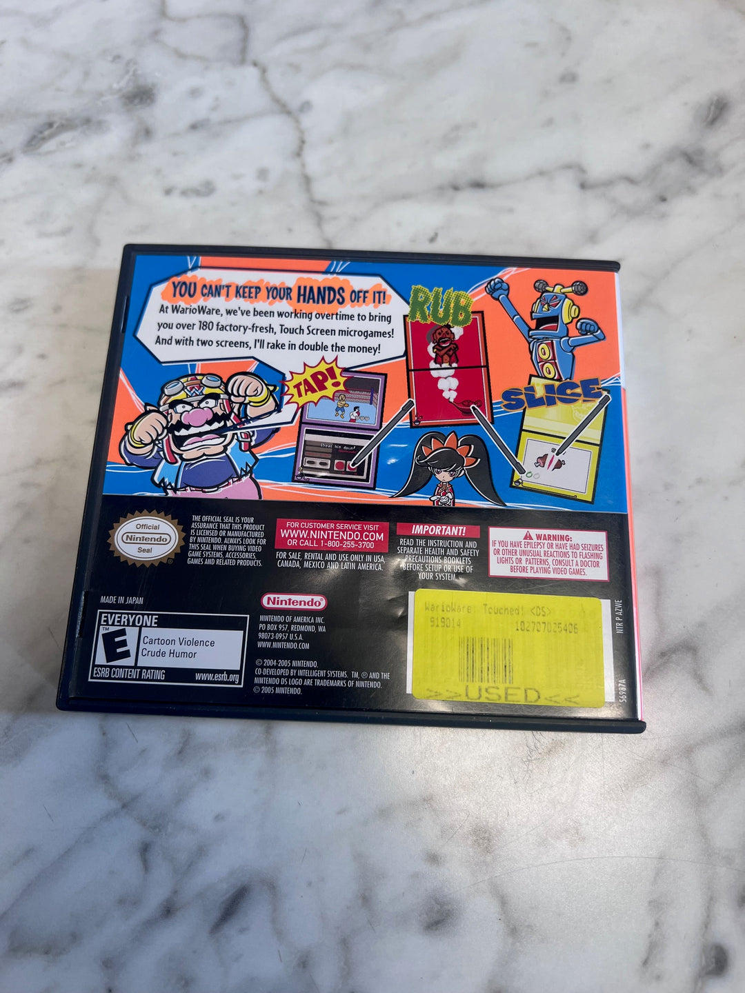 Wario Ware Touched Nintendo DS CASE AND MANUAL ONLY CO92625