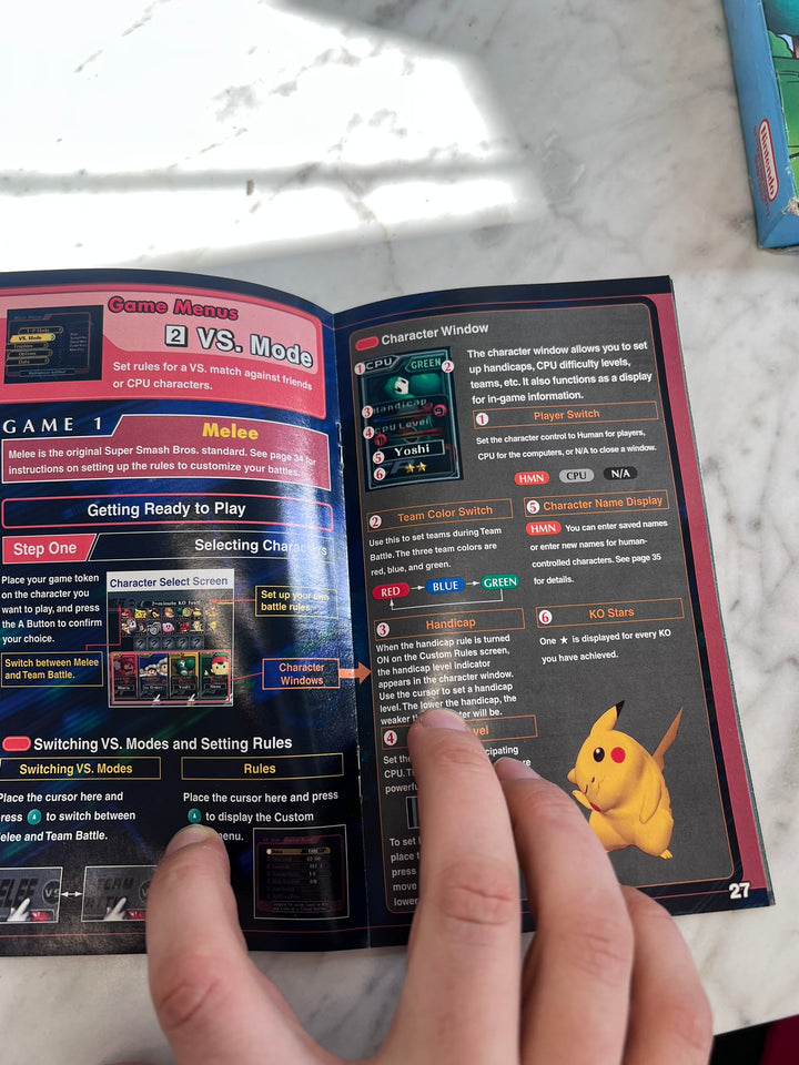 Super Smash Bros Melee Nintendo Gamecube MANUAL ONLY MO11926