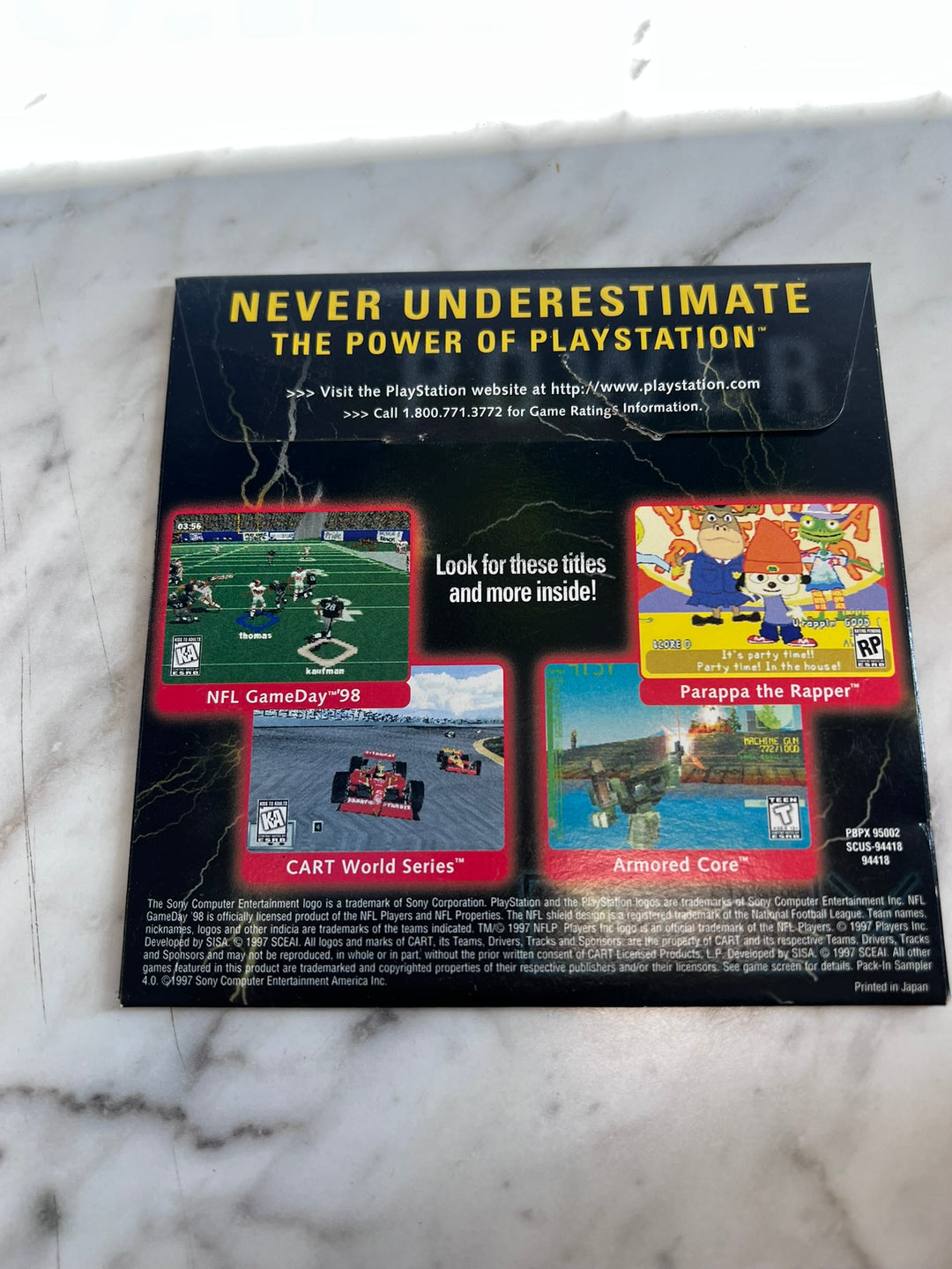 Playstation PS1 Interactive Sampler Disc Volume 4 Demo Disc DE11926