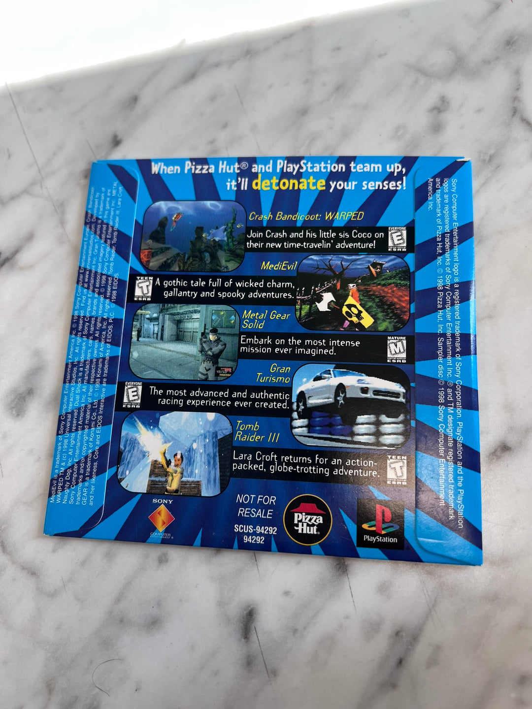 Playstation PS1 Pizza Hut Demo Disc DE11926