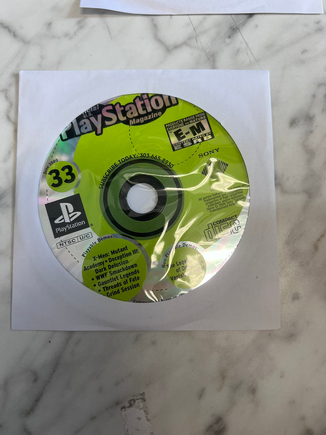 Official Playstation Magazine #33 June 2000 Demo Disc ONLY (No Magazine!) DE12026