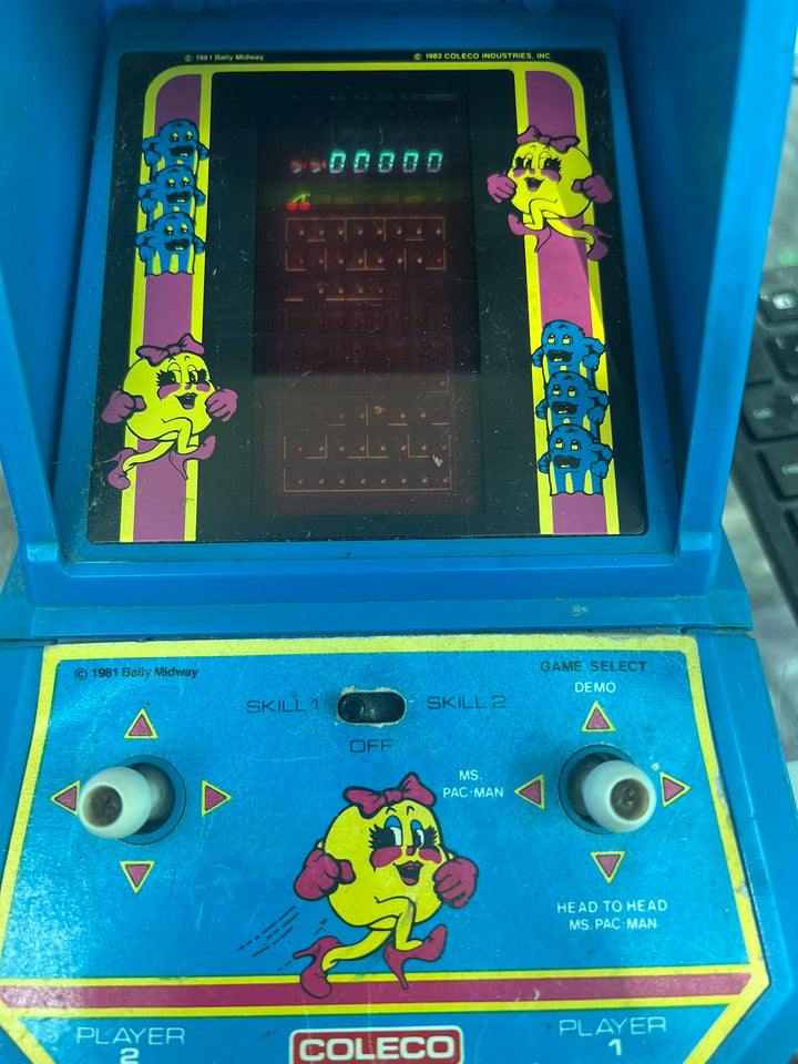 Ms Pac-Man Mini Arcade Game 1982 by Coleco No. 2395 Tested Working  UT72226