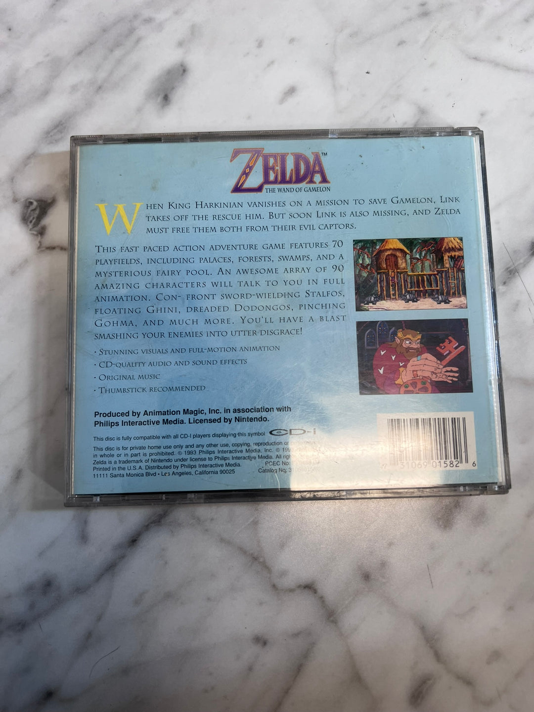 Zelda - The Wand of Gamelon - Philips CDi Game Disc and Rear art ONLY DI12026