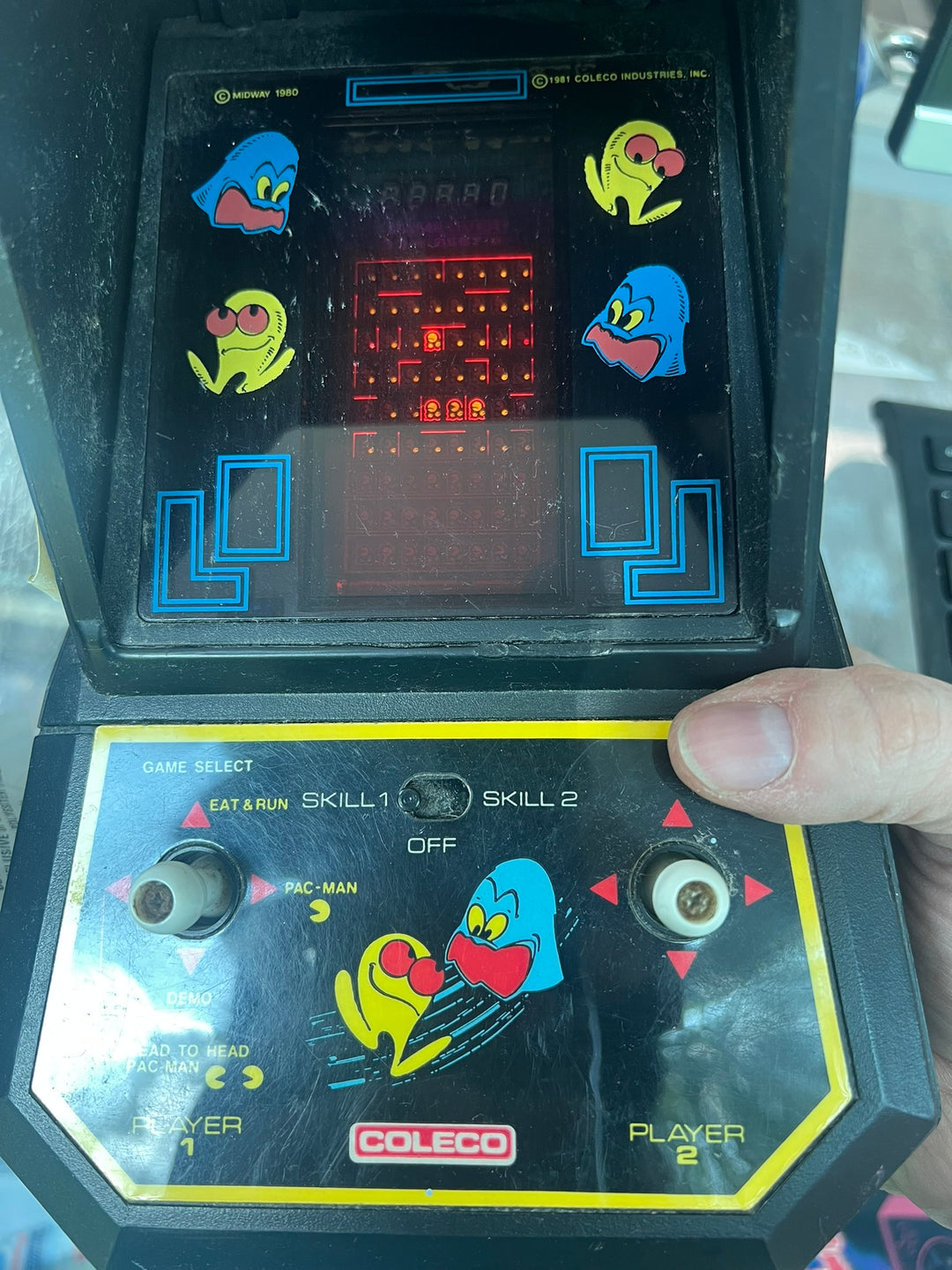 Pac-Man Mini Arcade Game by Coleco Tested Working NO BATTERY COVER  UT72226