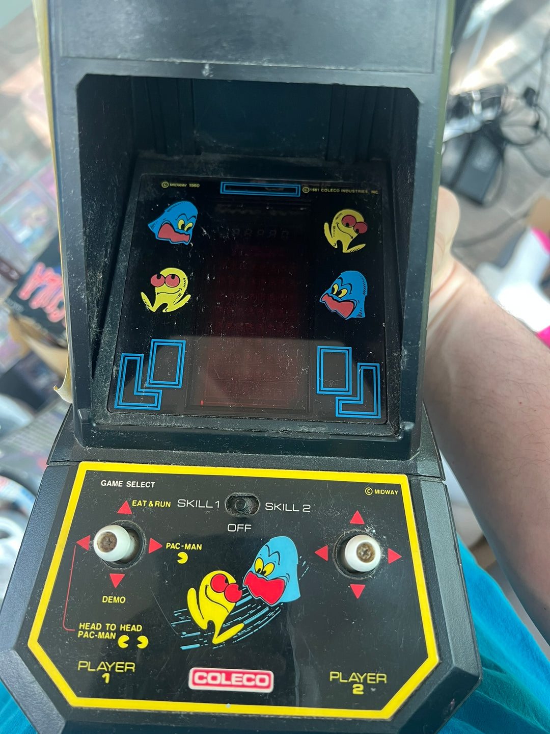 Pac-Man Mini Arcade Game by Coleco Tested Working NO BATTERY COVER  UT72226