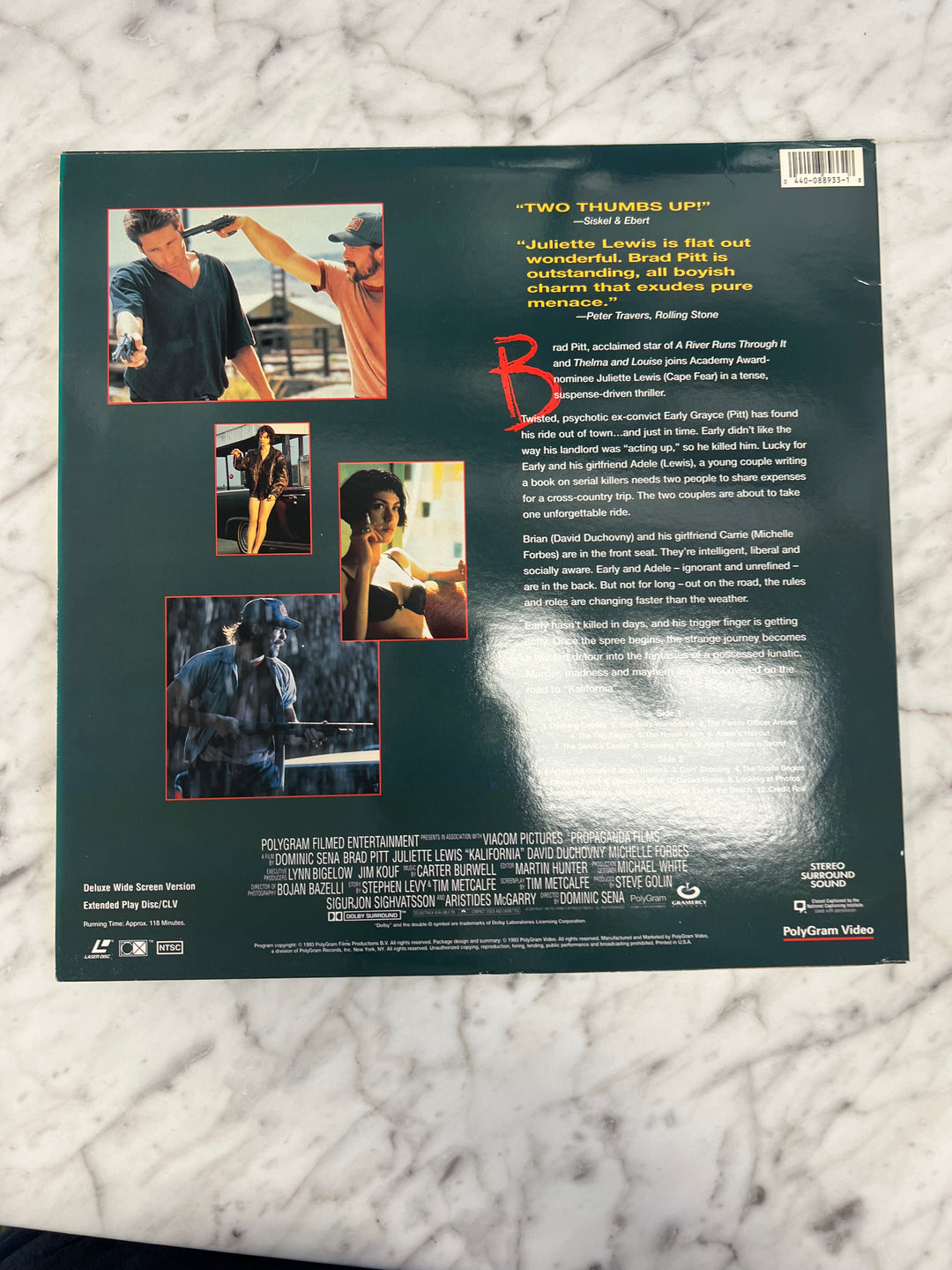 Kalifornia Laserdisc Movie    LD121624