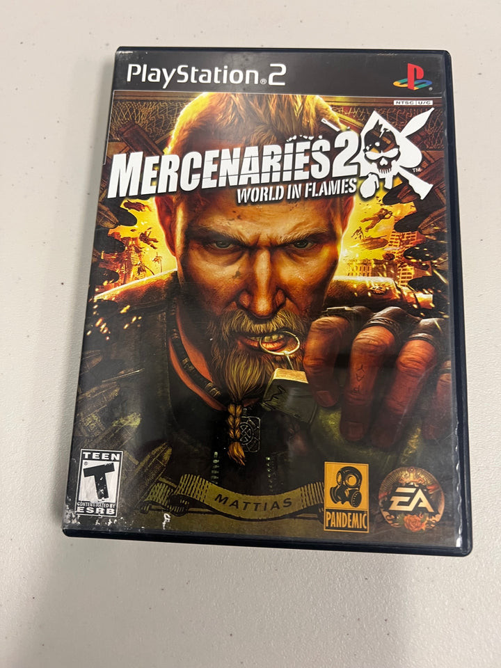 Mercenaries World in Flames for Playstation 2 PS2 in case. Tested and Working.     DO63024