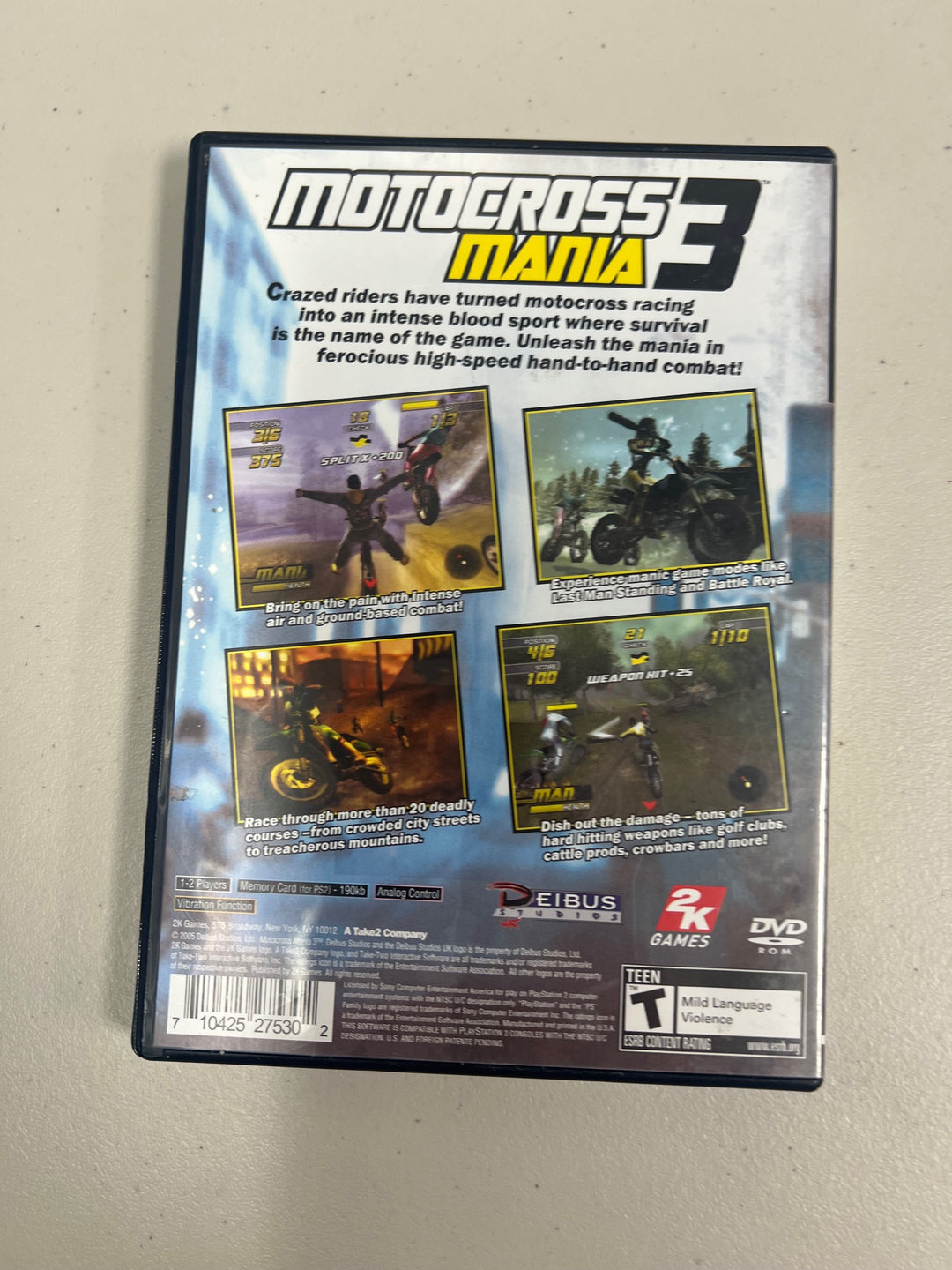 Motocross Mania 3 for Playstation 2 PS2 in case. Tested and Working.     DO63024