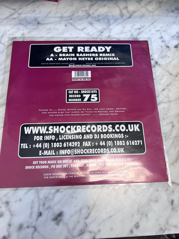 Brain Bashers vs Mayon Heyes - Get Ready (VG+) Condition Vinyl Record VR92825