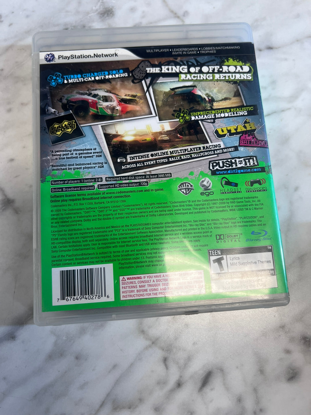 Dirt 2 PS3 Playstation 3 Case and Manual ONLY NO GAME  CO11926