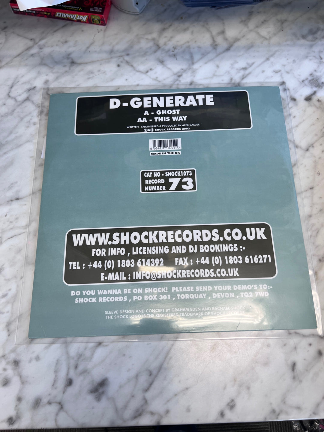 D-Generate - Ghost / This Way (VG+) Condition Vinyl Record VR92825