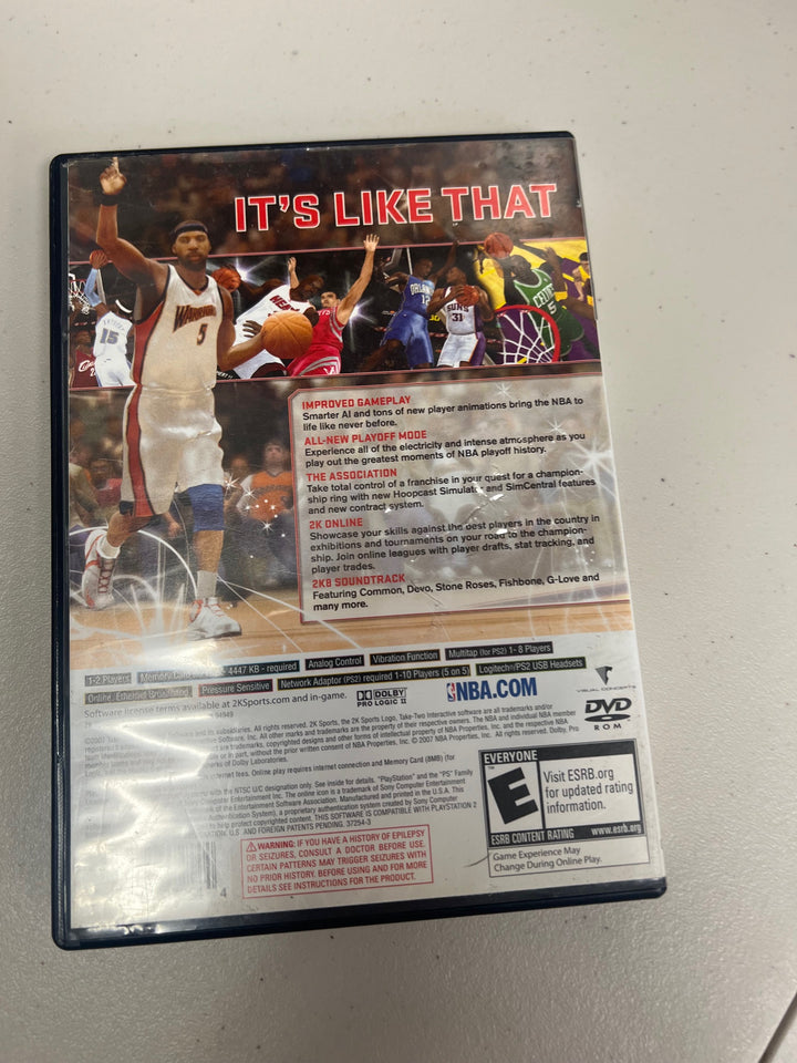 NBA 2K8 for Playstation 2 PS2 in case. Tested and Working.     DO63024