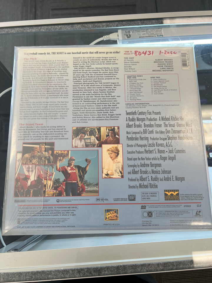 The Scout (Albert Brooks, Brenden Fraser) Widescreen Laserdisc Movie    LD121724