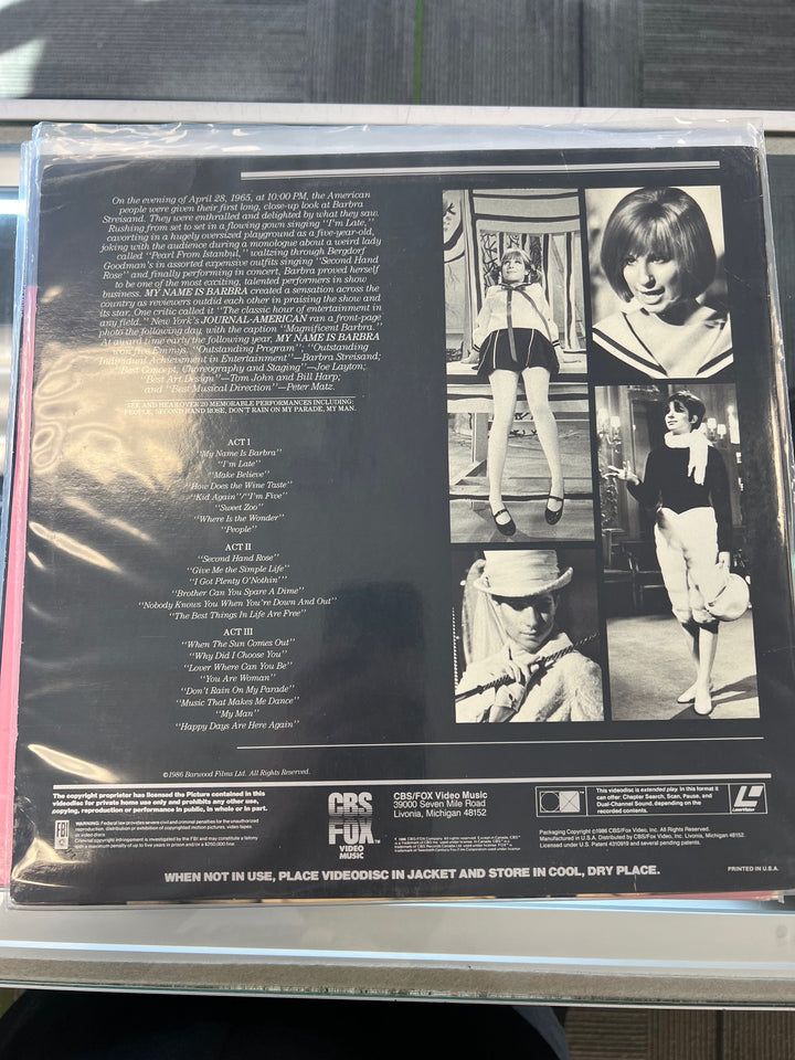 The Streisand Specials - My Name is Barbara Laserdisc   LD121724