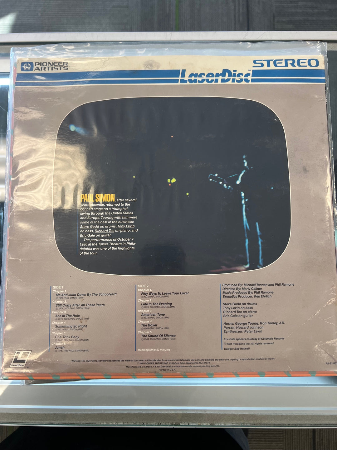 Paul Simon Live October 7, 1980 Laserdisc   LD121724
