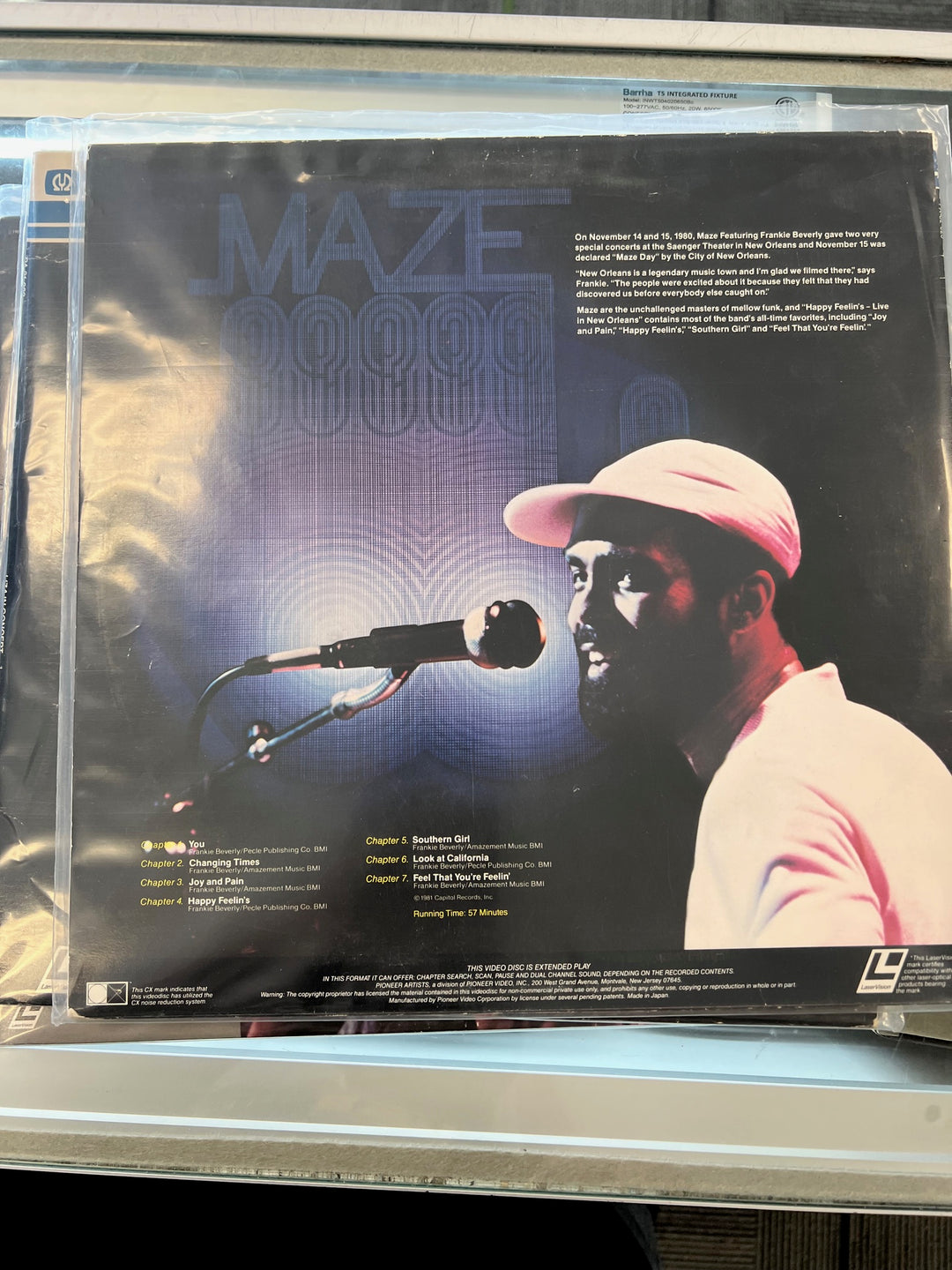 Maze Featuring Frankie Beverly Happy Feelin's Live In Concert Laserdisc   LD121724