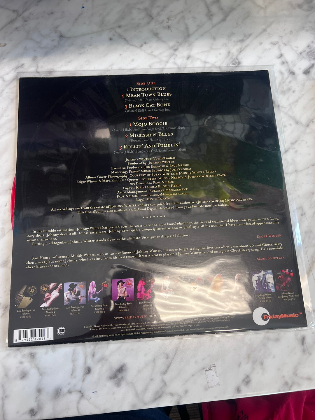 Johnny Winter - The King of Slide (NM Condition) Red 180g Variant Vinyl Record VR12126