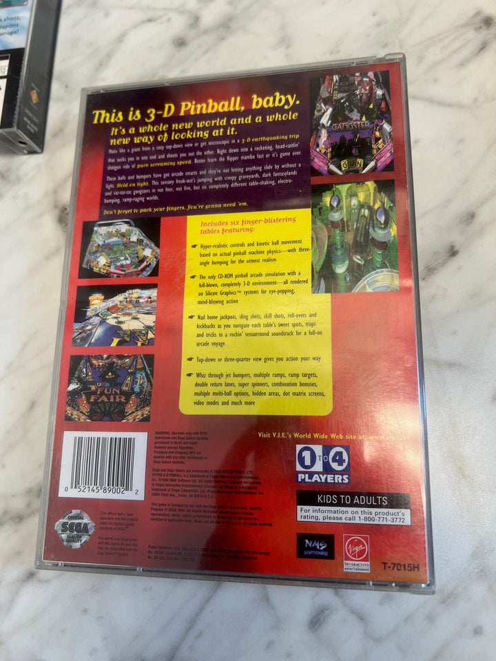 Hyper 3-D Pinball Sega Saturn Rear Artwork ONLY  DU91624