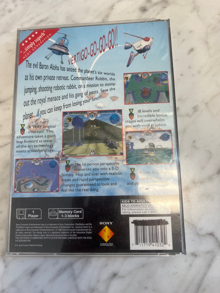 Jumping Flash Long Box Playstation 1 PS1 Rear Artwork ONLY  DU91624