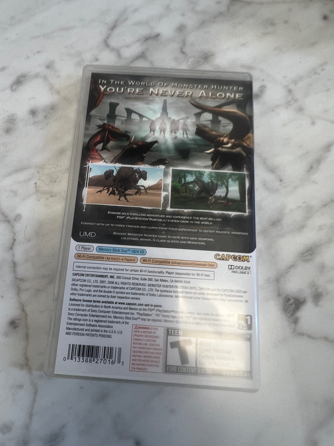 Monster Hunter Freedom Unite PSP Case and Manual ONLY  DU91624